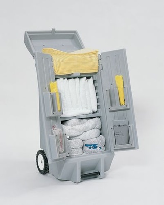 Set de absorbentes de emergencias en carro Productos para almacenamiento y manipulacin de productos qumicos 